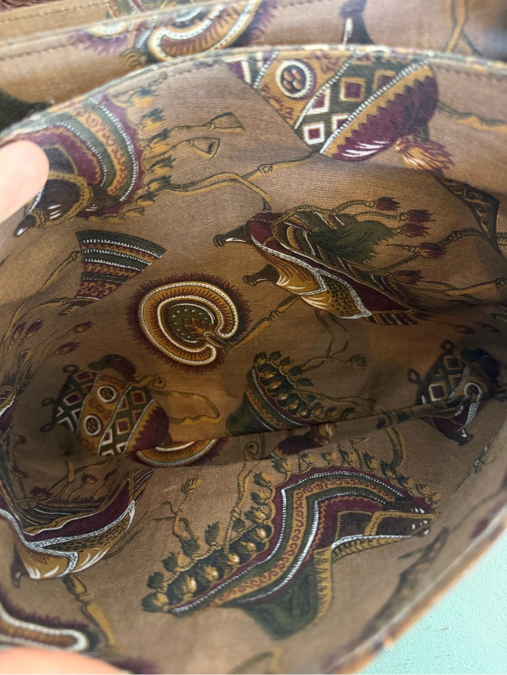 Vintage Azzurra - Italian Croc-Embossed Brown Leather Satchel with Gold Hardware - Picture 7 of 10